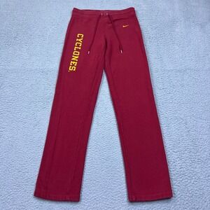 Nike Iowa State Cyclones Sweatpants Womens Medium Red Athletic Slim Terry Pants‎
